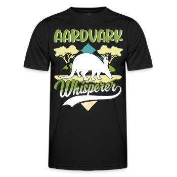 Erdferkel Flüsterer Aardvark Whisperer - Men's Functional T-Shirt - black - Front - AI Model Male 178 dark (178cm)