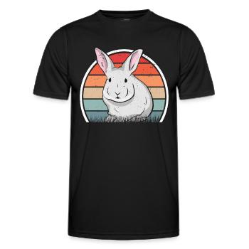 Kaninchen Retro Häschen Vintage Hase - Männer Funktions-T-Shirt - Schwarz - Vorne - AI Model Male 178 dark (178cm)