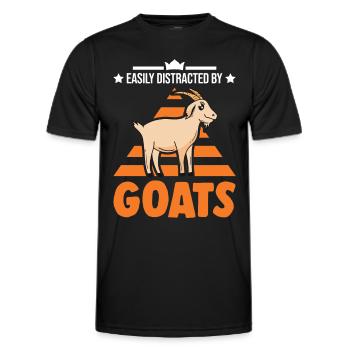 Facilement distrait par les chèvres Ziegenwirt Ziege - T-shirt sport Homme - noir - Devant - AI Model Male 178 dark (178cm)