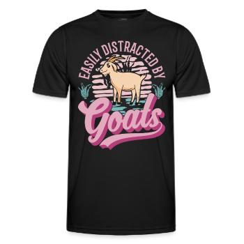 Facilement distrait par les chèvres Ziegenwirt Ziege - T-shirt sport Homme - noir - Devant - AI Model Male 178 dark (178cm)