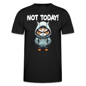 Not Today Katze Schlechte Laune - Männer Funktions-T-Shirt - Schwarz - Vorne - AI Model Male 178 dark (178cm)
