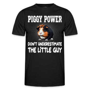 Piggy Power Don't Underestimate The Little Guy - Männer Funktions-T-Shirt - Schwarz - Vorne - AI Model Male 178 dark (178cm)