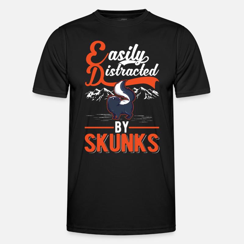 Easily distracted by Skunks Stinktier Männer Funktions-T-Shirt