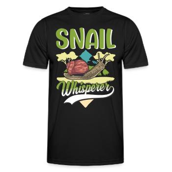 Snails Whisperer Vineyard Snail - Men's Functional T-Shirt - black - Front - AI Model Male 178 dark (178cm)