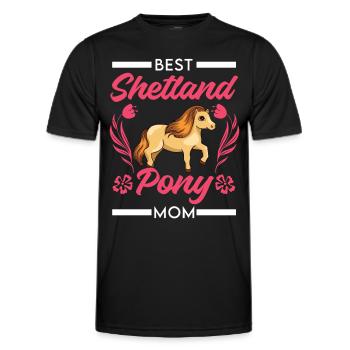 Beste Shetland Pony Mama - Männer Funktions-T-Shirt - Schwarz - Vorne - AI Model Male 178 dark (178cm)