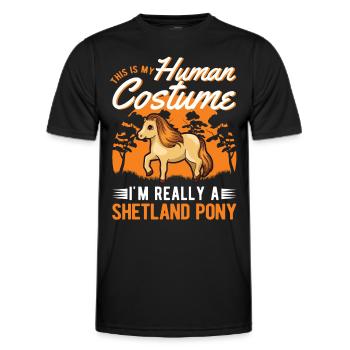 Shetland Pony Kostüm Geschenk Shetty - Männer Funktions-T-Shirt - Schwarz - Vorne - AI Model Male 178 dark (178cm)