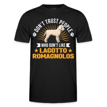 Lagotto Romagnolo Wasserhund - Männer Funktions-T-Shirt - Schwarz - Vorne - AI Model Male 178 dark (178cm)