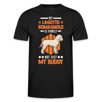 Lagotto Romagnolo Familie Wasserhund - Männer Funktions-T-Shirt - Schwarz - Vorne - AI Model Male 178 dark (178cm)