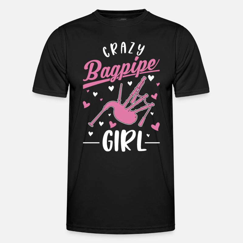 Fille de cornemuse folle T-shirt sport Homme