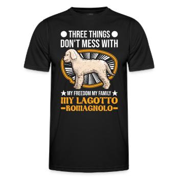 Lagotto Romagnolo Familie Wasserhund - Männer Funktions-T-Shirt - Schwarz - Vorne - AI Model Male 178 dark (178cm)