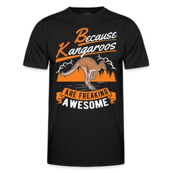Because Kangaroos are freaking awesome Känguru - Männer Funktions-T-Shirt - Schwarz - Vorne - AI Model Male 178 dark (178cm)