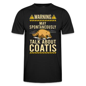 Warning coati proboscis Coati - Men's Functional T-Shirt - black - Front - AI Model Male 178 dark (178cm)