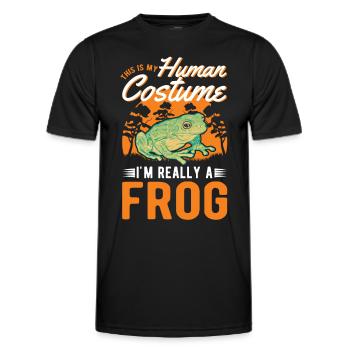 Grenouille Halloween Rainette - T-shirt sport Homme - noir - Devant - AI Model Male 178 dark (178cm)