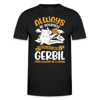 Gerbil Gift Racing Rat Gerbil - Men's Functional T-Shirt - black - Front - AI Model Male 178 dark (178cm)