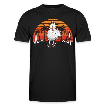 Chickens Heartbeat Chicken Farmer - Men's Functional T-Shirt - black - Front - AI Model Male 178 dark (178cm)
