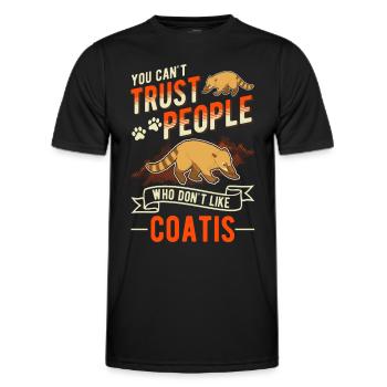 Coati Gift Coati Proboscis Bear - Men's Functional T-Shirt - black - Front - AI Model Male 178 dark (178cm)