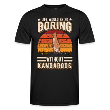Australian Kangaroo Australia Kangaroo - Men's Functional T-Shirt - black - Front - AI Model Male 178 dark (178cm)