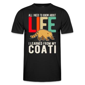 Coati Gift Proboscis Bear Coati - Men's Functional T-Shirt - black - Front - AI Model Male 178 dark (178cm)