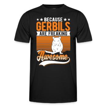 Gerbil Rennratte Rennmaus - Männer Funktions-T-Shirt - Schwarz - Vorne - AI Model Male 178 dark (178cm)
