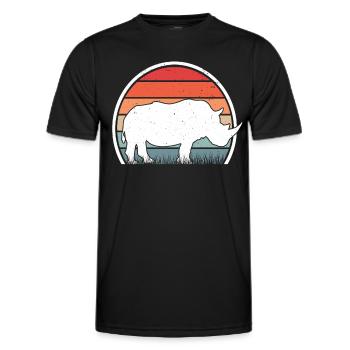 Nashorn Retro Rhino Vintage - Men's Functional T-Shirt - black - Front - AI Model Male 178 dark (178cm)