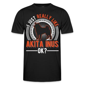 Ich mag einfach Akita Inus - Männer Funktions-T-Shirt - Schwarz - Vorne - AI Model Male 178 dark (178cm)