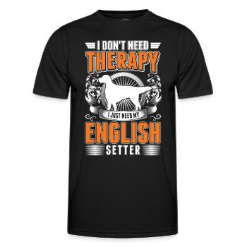Setter Anglais Thérapie Setter Anglais - T-shirt sport Homme - noir - Devant - AI Model Male 178 dark (178cm)