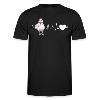 Chickens Heartbeat Chicken Farmer - Men's Functional T-Shirt - black - Front - AI Model Male 178 dark (178cm)