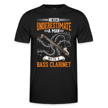 clarinettiste basse homme clarinettiste basse - T-shirt sport Homme - noir - Devant - AI Model Male 178 dark (178cm)