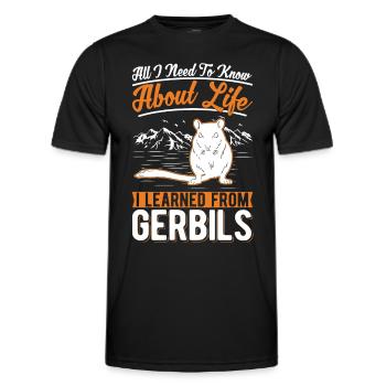 Gerbil Rennratte Rennmaus - Männer Funktions-T-Shirt - Schwarz - Vorne - AI Model Male 178 dark (178cm)