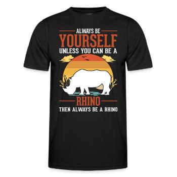 Nashorn Rhino Rhinozeros - Männer Funktions-T-Shirt - Schwarz - Vorne - AI Model Male 178 dark (178cm)
