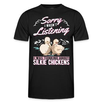 Silk Chicken Cadeau Silkie Chicken Silkie Chicken - T-shirt sport Homme - noir - Devant - AI Model Male 178 dark (178cm)