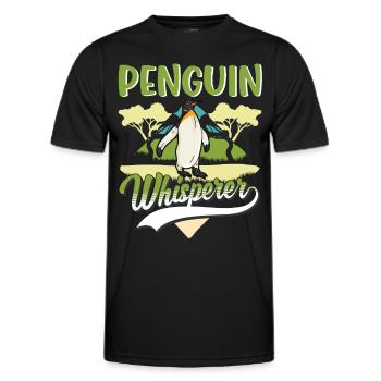 Penguin Whisperer Penguin - Men's Functional T-Shirt - black - Front - AI Model Male 178 dark (178cm)