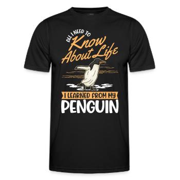 Pingouin Cadeau Pingouin - T-shirt sport Homme - noir - Devant - AI Model Male 178 dark (178cm)
