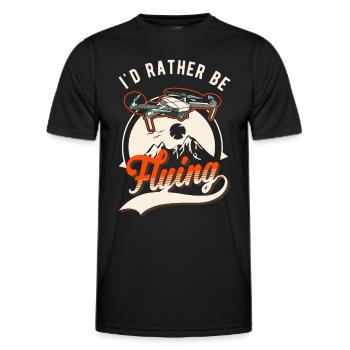 I'd rather be flying drone drone pilot - Men's Functional T-Shirt - black - Front - AI Model Male 178 dark (178cm)