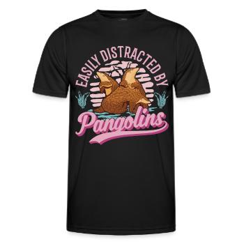 Easily distracted by Pangolins - Men's Functional T-Shirt - black - Front - AI Model Male 178 dark (178cm)