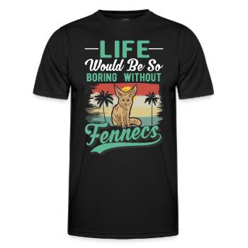 Fennek Geschenk Fennec Wüstenfuchs - Männer Funktions-T-Shirt - Schwarz - Vorne - AI Model Male 178 dark (178cm)