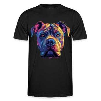 Cane Corso coloré Presa Canario - T-shirt sport Homme - noir - Devant - AI Model Male 178 dark (178cm)