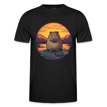 Capybara Cadeau Capybara - T-shirt sport Homme - noir - Devant - AI Model Male 178 dark (178cm)