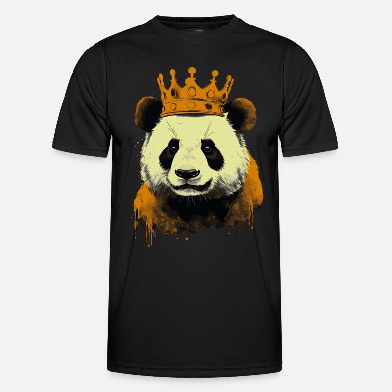 Panda With Crown - Men's Functional T-Shirt - black