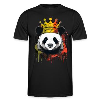Panda With Crown - Men's Functional T-Shirt - black - Front - AI Model Male 178 dark (178cm)