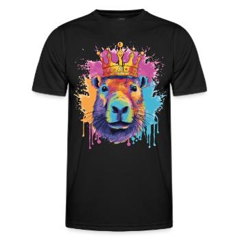 Capybara avec capybara couronne - T-shirt sport Homme - noir - Devant - AI Model Male 178 dark (178cm)