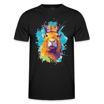 Capybara avec capybara couronne - T-shirt sport Homme - noir - Devant - AI Model Male 178 dark (178cm)