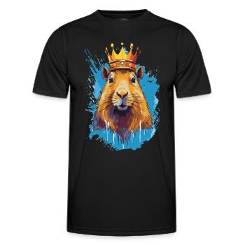 Capybara avec capybara couronne - T-shirt sport Homme - noir - Devant - AI Model Male 178 dark (178cm)