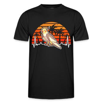 Budgie Welli Parakeet Heartbeat - Men's Functional T-Shirt - black - Front - AI Model Male 178 dark (178cm)