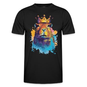 Capybara avec capybara couronne - T-shirt sport Homme - noir - Devant - AI Model Male 178 dark (178cm)