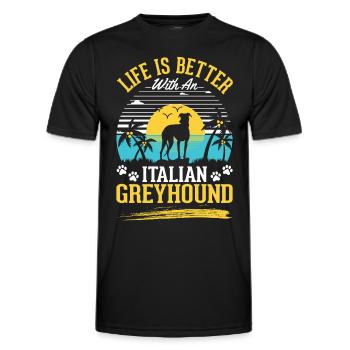 Cadeau de lévrier italien - T-shirt sport Homme - noir - Devant - AI Model Male 178 dark (178cm)