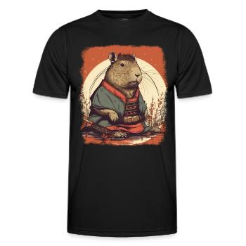 Capybara Samouraï Wasserschwein - T-shirt sport Homme - noir - Devant - AI Model Male 178 dark (178cm)
