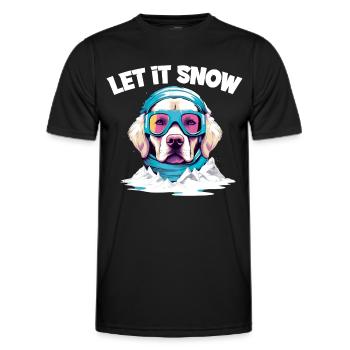 Hund mit Skibrille Schnee Schneefall für eine - Männer Funktions-T-Shirt - Schwarz - Vorne - AI Model Male 178 dark (178cm)