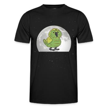 Kakapo Moon Night Parrot - Men's Functional T-Shirt - black - Front - AI Model Male 178 dark (178cm)