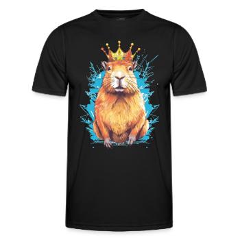 Capybara avec capybara couronne - T-shirt sport Homme - noir - Devant - AI Model Male 178 dark (178cm)